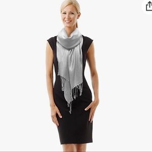 PASKMLNA Large Solid Grey Fashion Scarf
